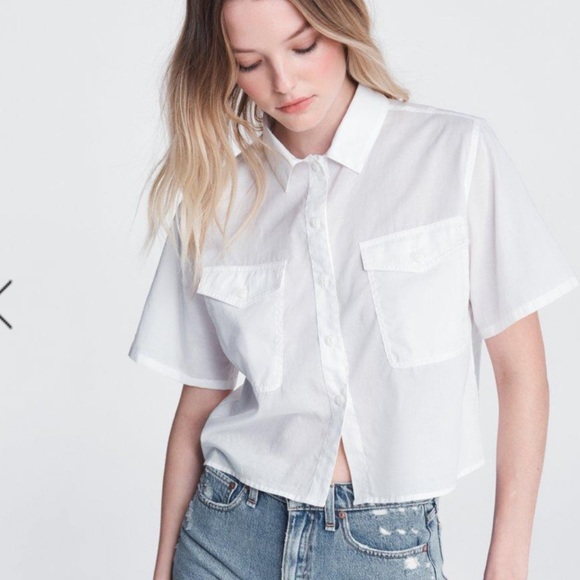 rag & bone Tops - Rag & Bone - Joon Rayon Shirt White